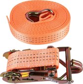 ZONGYUAN 6 m Ã— 3,5 cm 3 ton auto gebundeld apparaat met haak en gesp Kabel met hoge weerstand Heavy Duty herstelbeveiligingsaccessoires voor vrachtwagens (oranje)