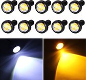 10 STUKS 20 W 4 LED's SMD 5630 Wit licht + Geel licht Dagrijlicht Richtingaanwijzer Eagle Eye Light, DC 12V, kabellengte: 90cm