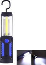 PS5W-1 5W COB + 1W F8 IP43 waterdicht wit licht LED zaklamp Werklamp, 400 LM Multifunctioneel met magnetisch en 360 graden draaibare haak (blauw)