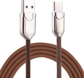 1m 2A USB-C / Type-C naar USB 2.0 datasynchronisatie snellader kabel, voor Galaxy S8 & S8 + / LG G6 / Huawei P10 & P10 Plus / Oneplus 5 en andere smartphones (bruin)