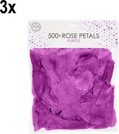 3x 500x pétales de rose violets - Roses de Fête sur le Thema de la fête