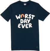 WORST DAY EVER DONKERBLAUW T-SHIRT