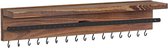 Foxmead Sieradendisplay - Sieradenorganisator - Wandmontage - Haken - Bruin - Dennenhout - Ijzer - 40 x 7,5 x 7,5 cm