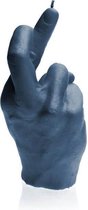 Jeans blauw gelakte Candellana figuurkaars, design: Hand CRS Hoogte 19 cm (30 uur)