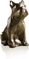 Brons gelakte figuurkaars, design: Bulldog Poly XXL Hoogte 25 cm (100 uur)