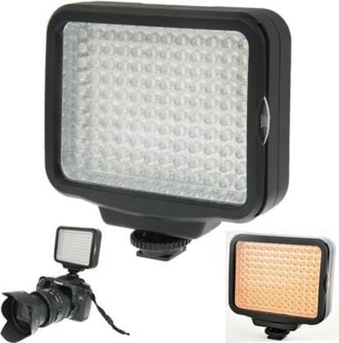 led5009 120 led video licht met soft sheets & a yellow