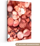 Canvas Schilderij Abstract - Glitter - Roze - Luxe - 20x30 cm - Wanddecoratie