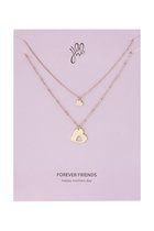 Collier Mère Fille - Collier Fête des Mères - Parure Fête des Mères Set Hartjes Acier Inoxydable - Goud - Cadeau Fête des Mères