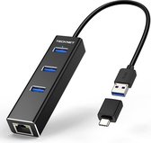 Tecknet USB 3.0 HUB 3 poort | met 10/100/1000 Gigabit Ethernet LAN bedrade Netwerk Adapter USB 3.0 to RJ45