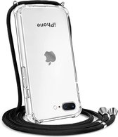 Étui avec cordon - chaîne - bandoulière pour épaule / cou - corde - cintre - sac à bandoulière - Convient pour : iPhone 7 plus / 8 plus - transparent