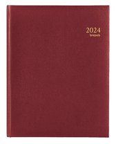 Brepols Bureau-agenda 2024 - TIMING - LIMA - Weekoverzicht - Bordeaux - 17,2 x 22 cm