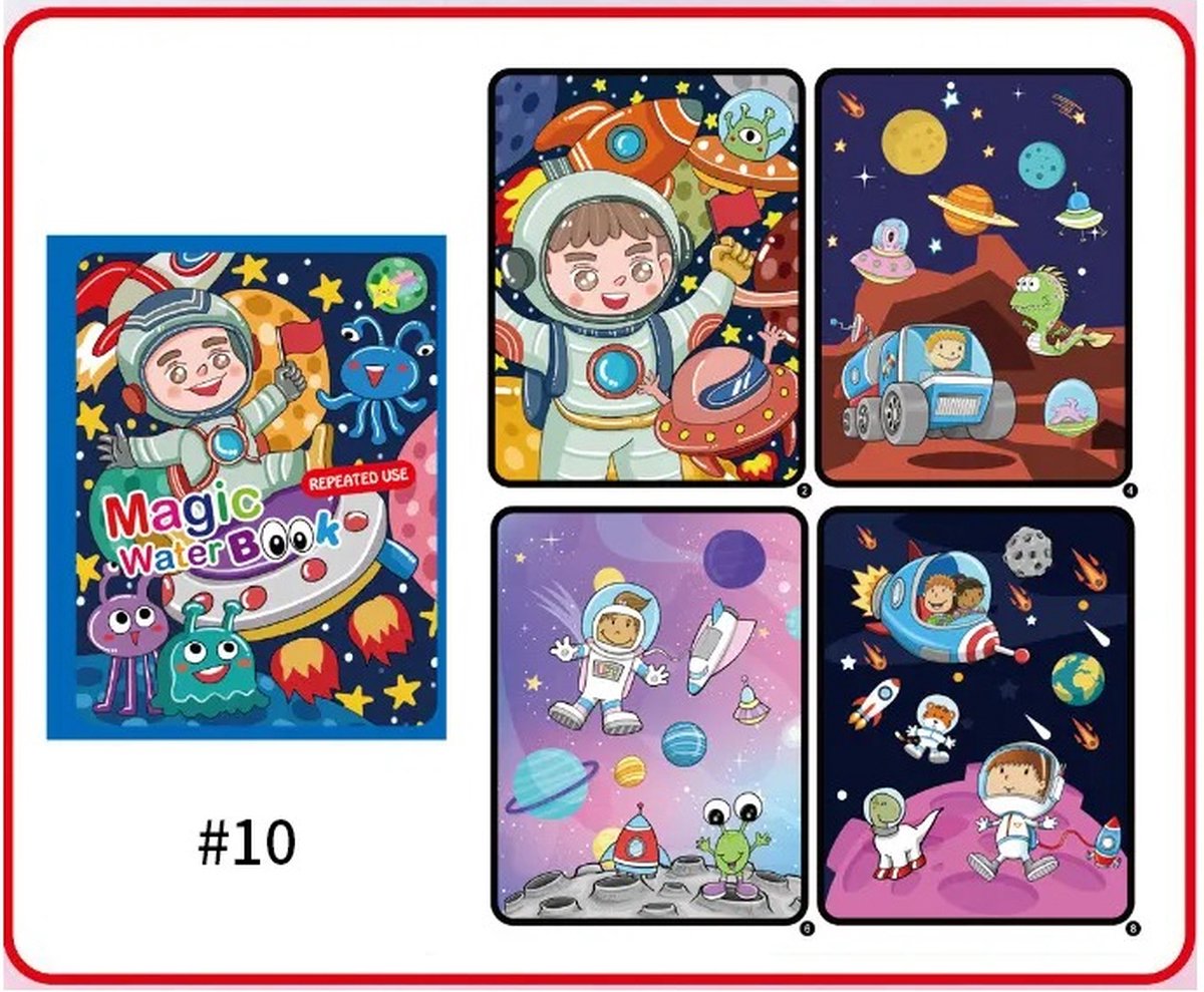 Winter Uitverkoop! 1+1 Deal Sinterklaas | Kerst Cadeau | Magisch Water Kleurboek voor Kinderen | Zomeractie | Herbruikbare Water Tekening | Kleuren met Waterpen | Ruimte ontdekken