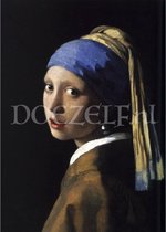 Diamond Painting Meisje met de parel Vermeer 80x100cm. (Volledige bedekking - Vierkante steentjes) diamondpainting inclusief tools