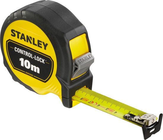 Stanley - Rolbandmaat Controle 10m - 25mm - Afstandmeter - Meet- en Aftekengereedschap - 1 Stuk(s) - STANLEY