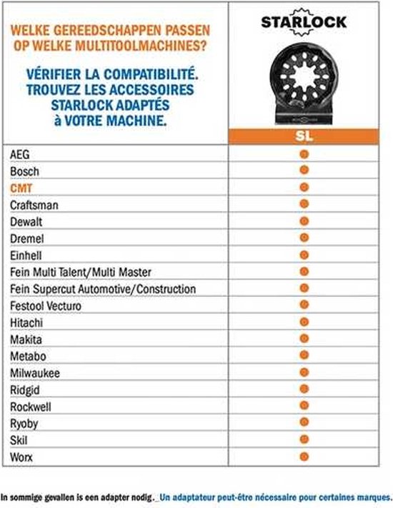 CMT - Lame de scie multi-outils pour bois avec clous, 45mm - Lame de scie - Scies - Bois - 1 Pièce(s)