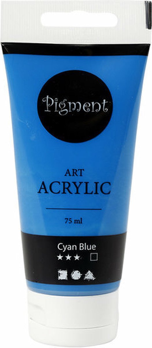 Acrylverf - Cyan Blue - Dekkend - Pigment Art - 75 ml - 2 stuks