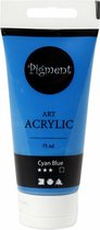 Acrylique - Blue Cyan - Opaque - Pigment Art - 75 ml - 2 pcs