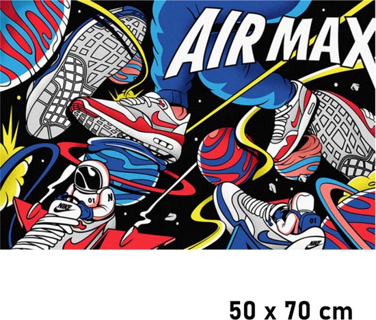 Allernieuwste.nl® Canvas Schilderij * Nike Air Max Sneaker Schoenen * - Kunst aan je Muur - Sneakers - Kleur - 50 x 70 cm