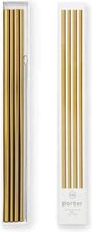W&P Design - Porter Metalen Rietjes - 25,4 cm - Set van 4 - Goud