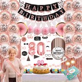 Celejoy 80 Jaar Feestpakket - Premium Rose Gouden Verjaardag Decoraties met Ballonnen, Slingers & Feestbenodigdheden