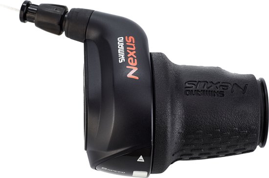 Zwarte Shimano Nexus 8-speed draaishifter met de tekst "8 SPEED" en cijfer "8".