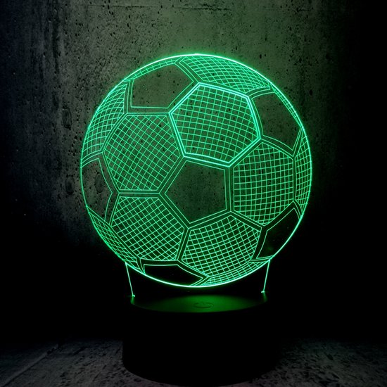 Football veilleuse,3D LED Lampe Optique Illusion Veilleuse Enfant,Soccer  pour Chambre Chevet Table de Fille Fils Cadeau 16 couleurs