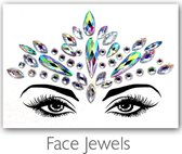 Festival Diamant Face Jewels (Zilver/Groen/Blauw) [Dots Strass Steentjes met zelfklevend Plaklaag - Sticker Diamantjes voor Lichaam en Gezicht - Festival tattoo set outfit diamand glitter - Juwelen Face Glitterstiften tattoos kinderen]