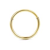 Chirurgisch Stalen Ring Piercing - Diameter 8mm - Dikte 1.2mm - Ringetje geschikt voor Helix, Tragus, Septum, Lip, Neus & wenkbrauw piercing- goudkleurig