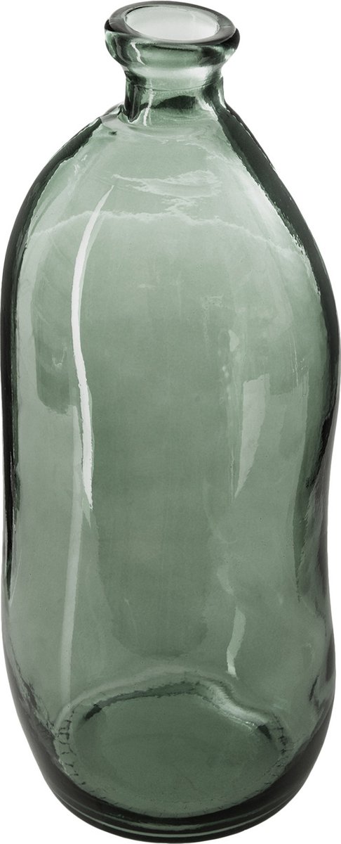 Atmosphera Créateur d'intérieur® Atmosphera bloemenvaas Pisa - Organische fles vorm - groen transparant - glas - 36 x 15 cm