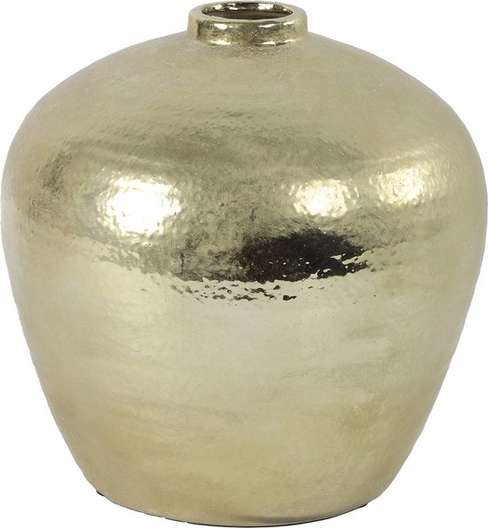 Countryfield Vase à fleurs Eldorado - terre cuite - doré - D31 x H29 cm