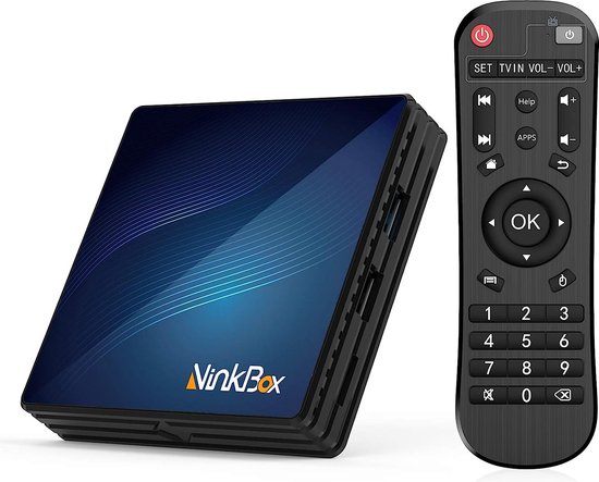 NinkBox Android TV Box Android 9.0-versie,【4G+64G】 Bluetooth 4.0 TV Box, N1 Max RK3318 Quad-Core 64bit Cortex-A53, USB 3.0 Android TV Box LAN100M Wi-FI 2.4G/5G TV Box 4K Android TV
