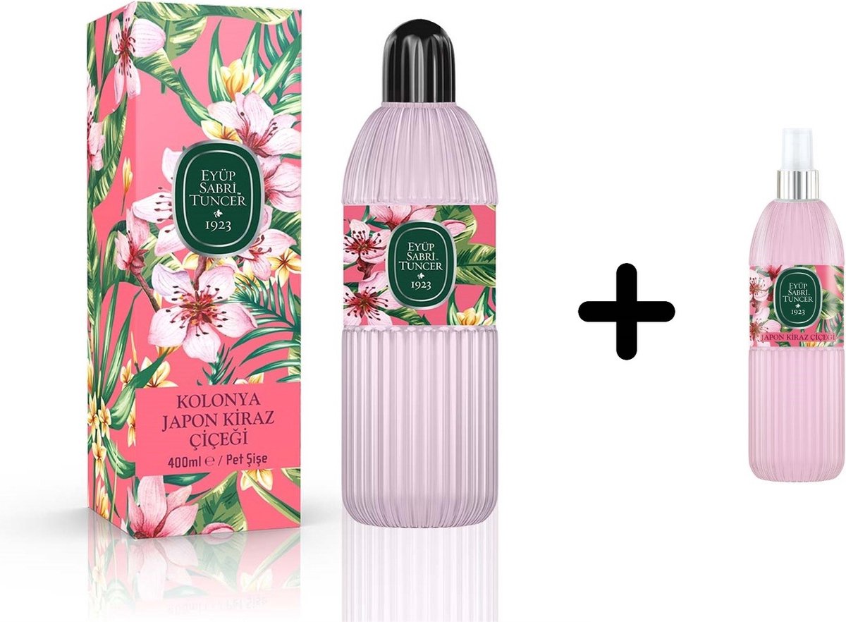 Goedkoopste Eyüp Sabri Tuncer - Japanse Kersenbloesem - Eau de Cologne - 400 ml 150 ml (Kolonya / Desinfectie / Aftershave) - Twin set voordeelverpakking