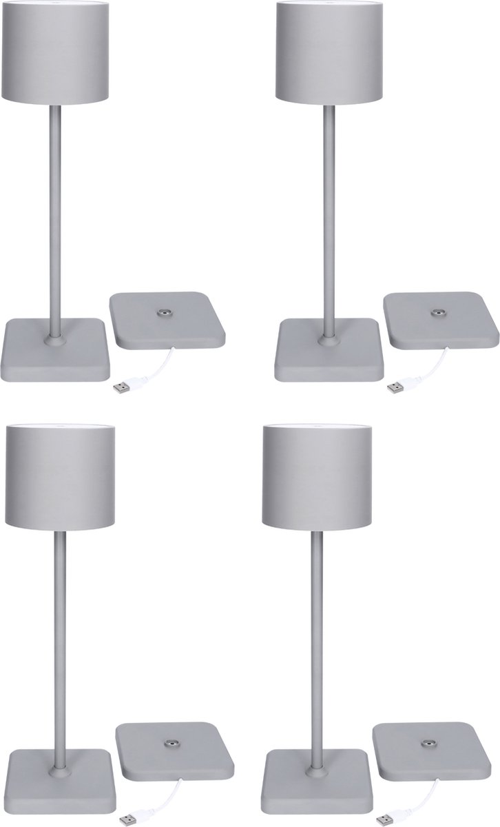 RWWR Led-tafellamp, 2 stuks, draadloos, mini, klein, dimbaar, 8 kleuren