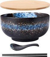 Japanse keuken servies vintage kom noedels rijstkom 90 0ml Keramische instant noodle kom met deksel en handvat keukenbenodigdheden (Color : F, Size : 900ml Japanse keuken servies vintage kom noedels rijstkom 90 0ml Keramische instant noodle kom met deksel en handvat keukenbenodigdheden (Color : F, Size : 900ml