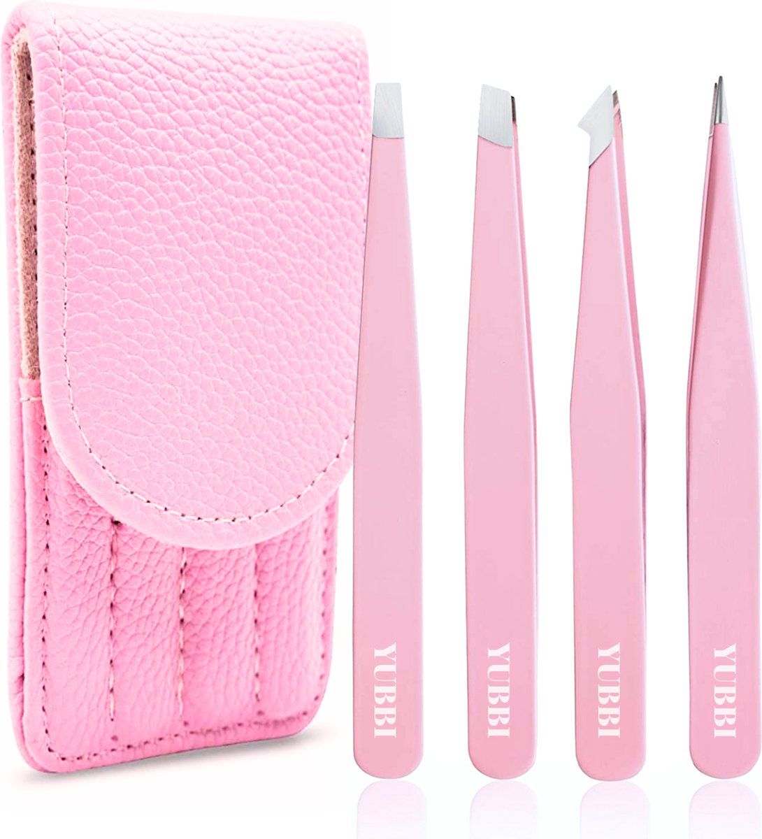 Goedkoopste YUBBI™ Epileer Pincet Set - Tweezer Set - Dermaplanning - Trimmer - Opbergetui - Roze