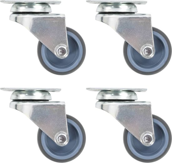 M8/M10/M12 Draad Zwenkwielen voor Meubels 2 inch (50mm)/1.5'' RVS 304 Beugel Heavy Duty 300kg Stille PU met Rem Zwenkbare Kleine Zwenkwielen voor Tafel Bureau Trolley Babybedje 4 stks