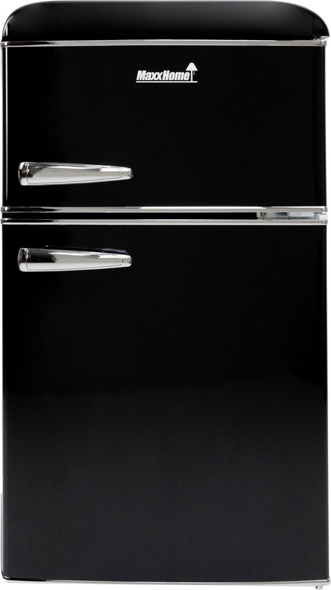 MaxxHome Retro koelkast - Tafelmodel koelkast - Incl. vriesvak - 90L -  Zwart | bol