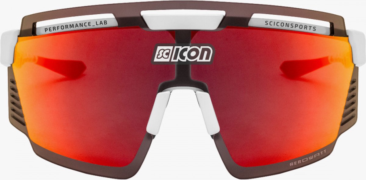 Scicon - Fietsbril – Aerowatt - White Gloss - Multimirror Lens Rood