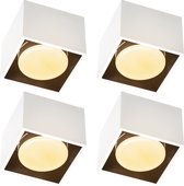 Cube Lampes de plafond à 1 point lumineux - Feu orientable - Acier - 10 x 8 cm - Culot GX53 - Wit - 4PACK