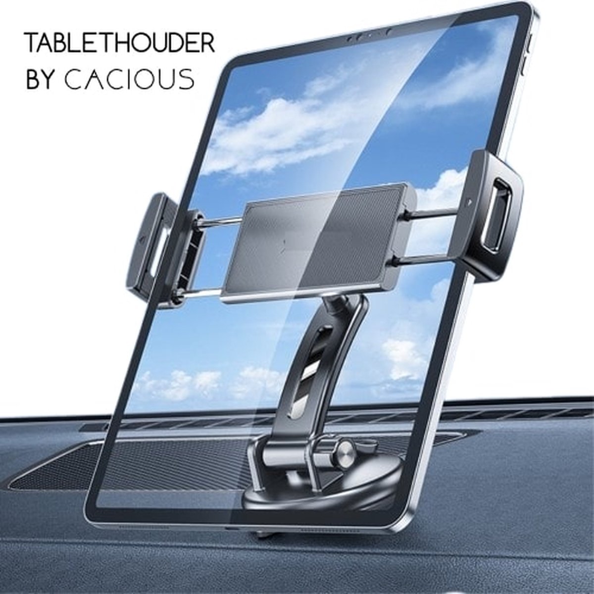 Compacte Tablethouder voor Auto - Dashboard / Voorruit bevestiging - Geschikt voor o.a. iPad en Galaxy Tab - Cacious