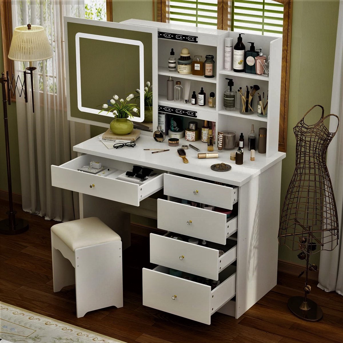 IN HOMEXL Kaptafel Dream Make Up Tafel Make Up Spiegel Kaptafel in-homexl-kaptafel-dream-make-up-tafel-make-up-spiegel-kaptafel