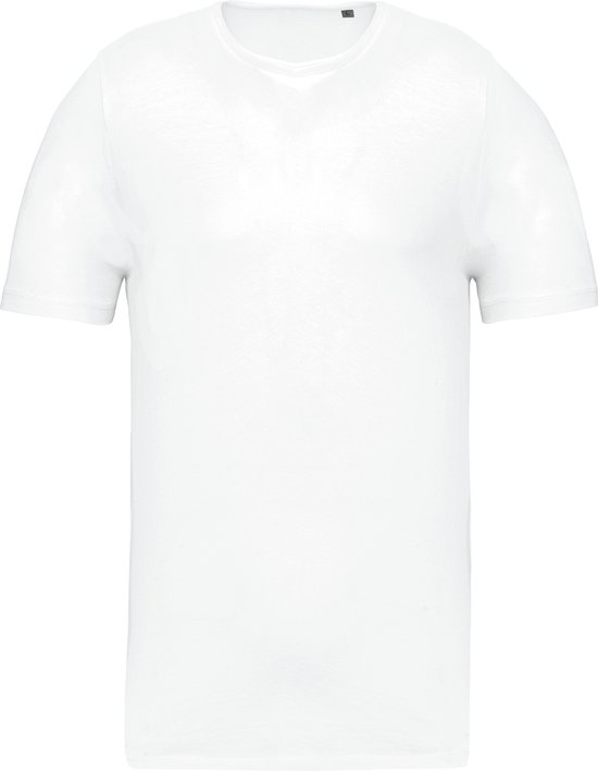 Biologisch T-shirt met onafgewerkte hals korte mouwen Kariban Wit - 3XL