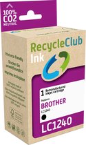 RecycleClub inktcartridge - Inktpatroon - Geschikt voor Brother - Alternatief voor Brother LC-1240 LC-1280 Zwart 16ml - 740 pagina's