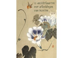 ﻿Wenskaarten set insecten - 12 ansichtkaarten met afbeeldingen van insecten op oude prenten van diverse kunstenaars
