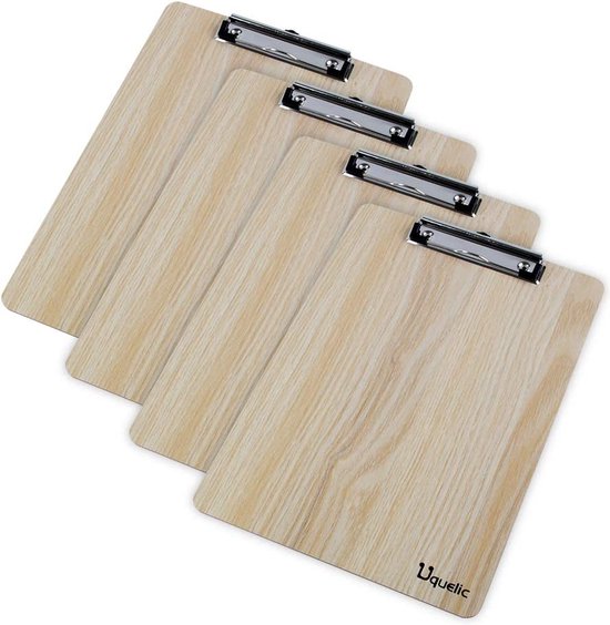 Uquelic 15 stuks A4 duurzame houten klemborden, met stevige veerbelaste