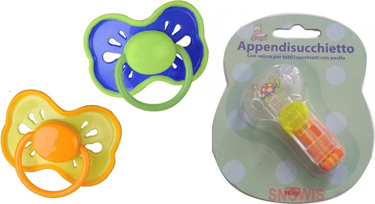 Goedkoopste 2x Fopspenen Soft Shield Nuby 6mnd 1x Speen koord Nuby