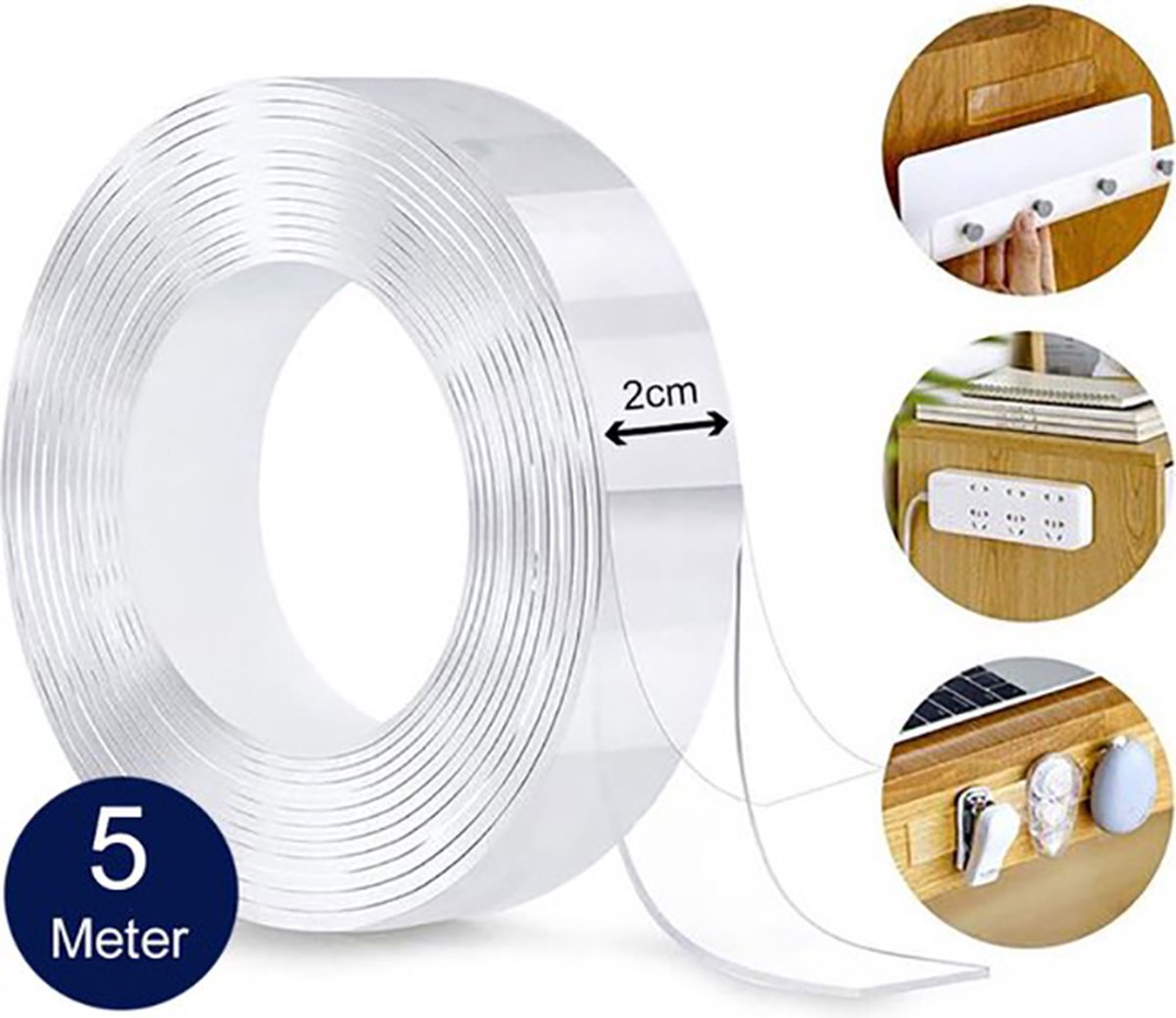 HFDONGL 4 rollen dubbelzijdig plakband, extra sterk, plakband, 2,5 cm x 10 m plakband, dubbelzijdig tapijtplakband, dubbelzijdig tapijtlijm voor keuken, thuis, school of buiten