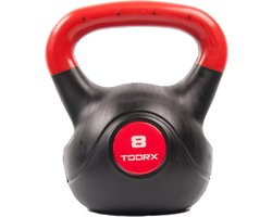 Toorx Toorx Fitness PVC Kettlebell - Gewicht - 8 kg - Krachttraining - Rood - Zwart