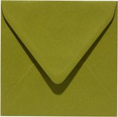 100x enveloppes pour carte de voeux de luxe Faux carré 125x140 mm - 12.5x14. 0 cm - 105 grammes Vert mousse