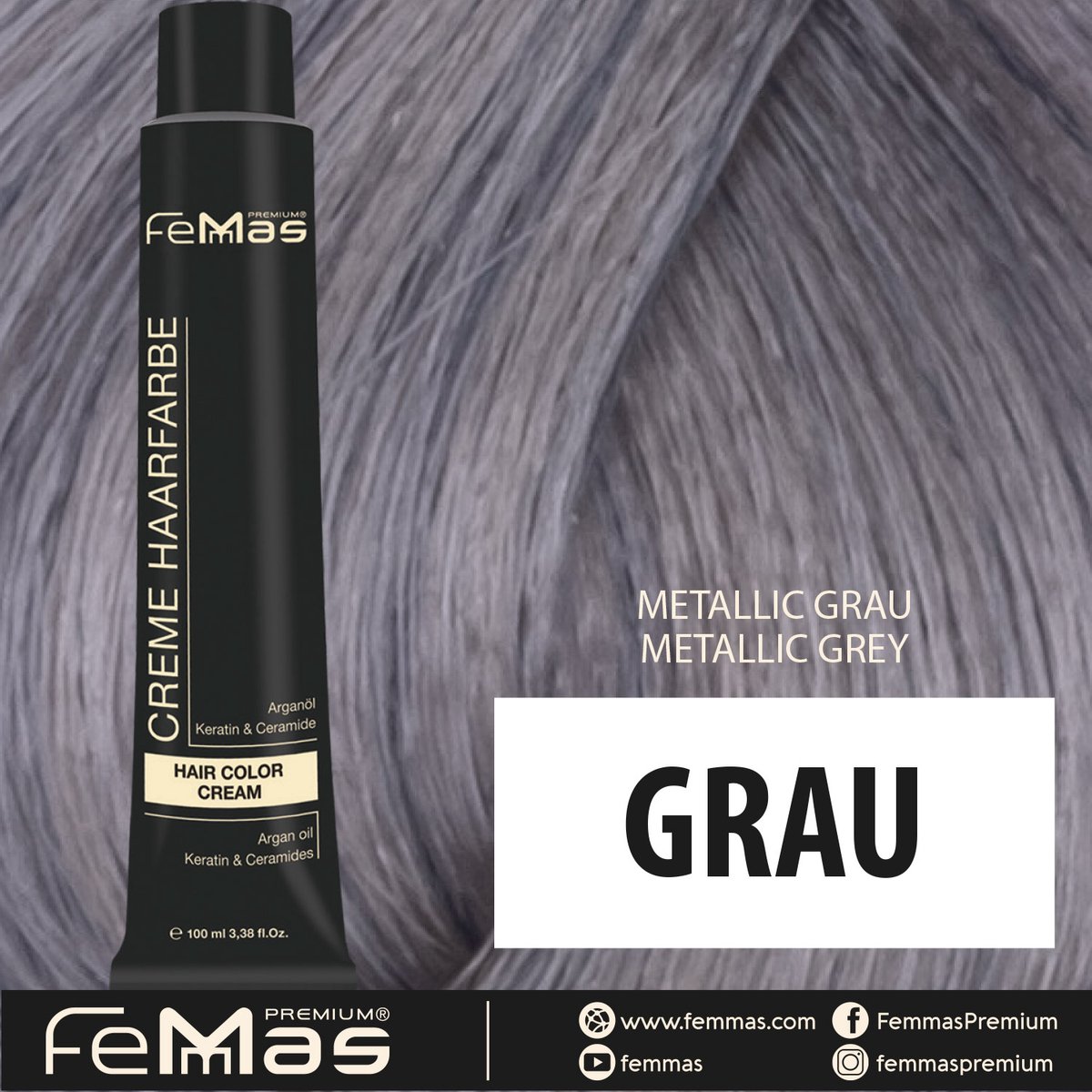 Femmas (Grijs) - Haarverf - Metallic - 100ml
